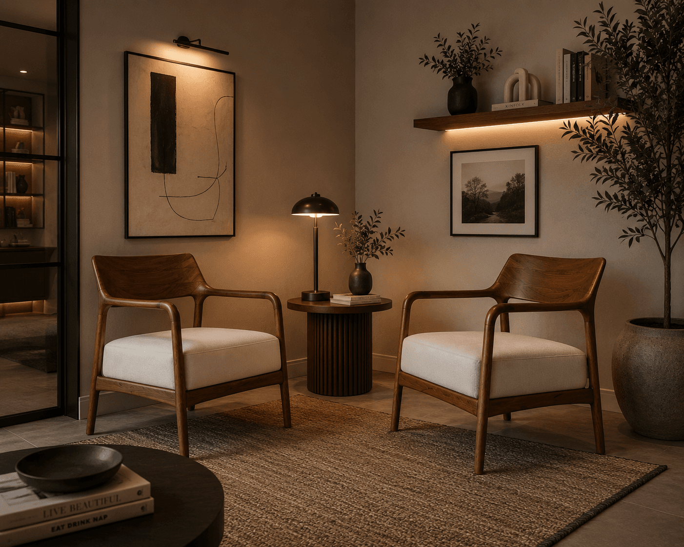 Walnut Premium Lounge Chair (Pair)