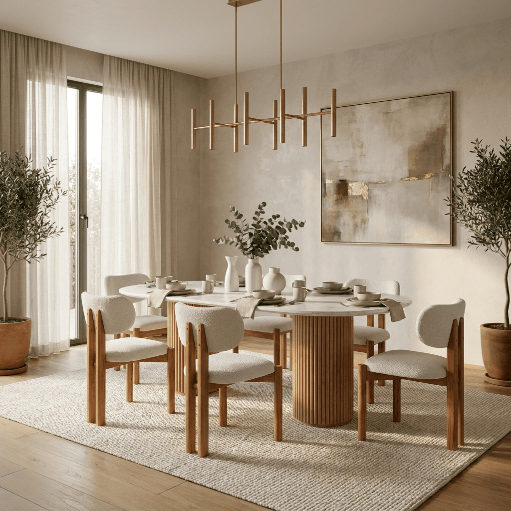 Modern Oval Marble Dining Table